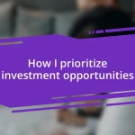 How I prioritize investment opportunities