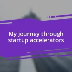 My journey through startup accelerators