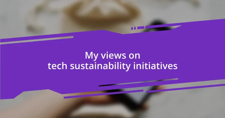 My views on tech sustainability initiatives