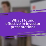 What I found effective in investor presentations